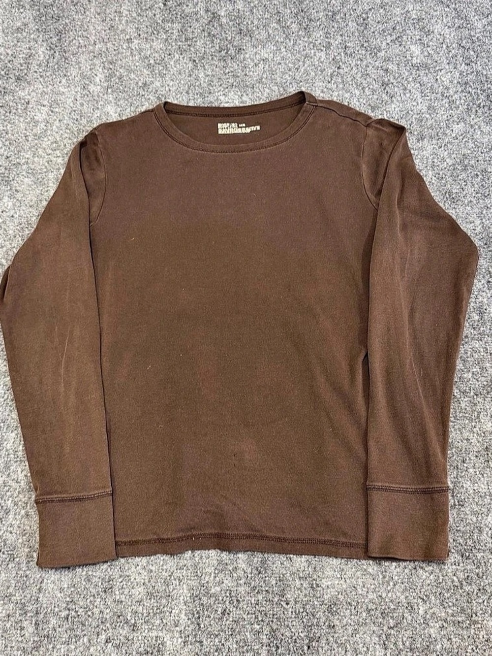 Mossimo Supply Co. Long Sleeve Cotton Tee in Brown Size XXL